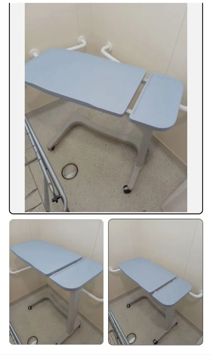 Caretek overbed table adjustable on wheels