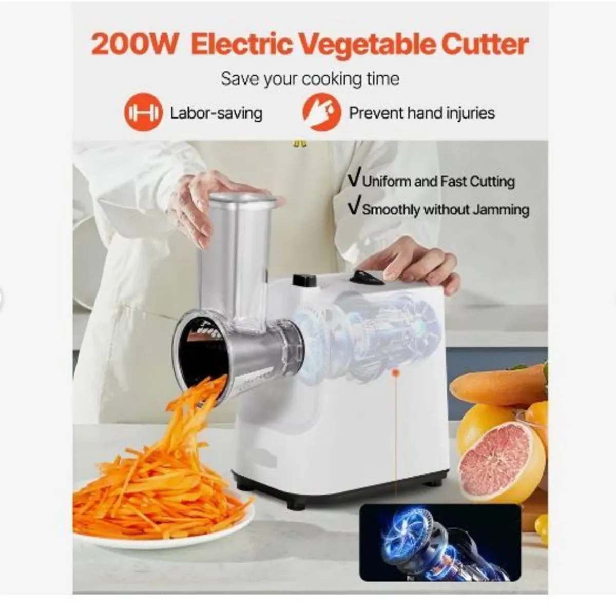 Electric Cheese Grater Salad Maker, 200W - Image 2