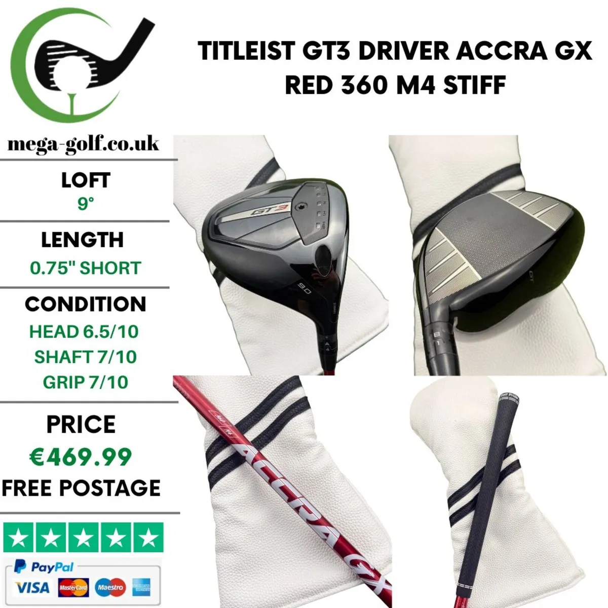 Titleist GT3 Driver / 9° / Stiff - Image 1