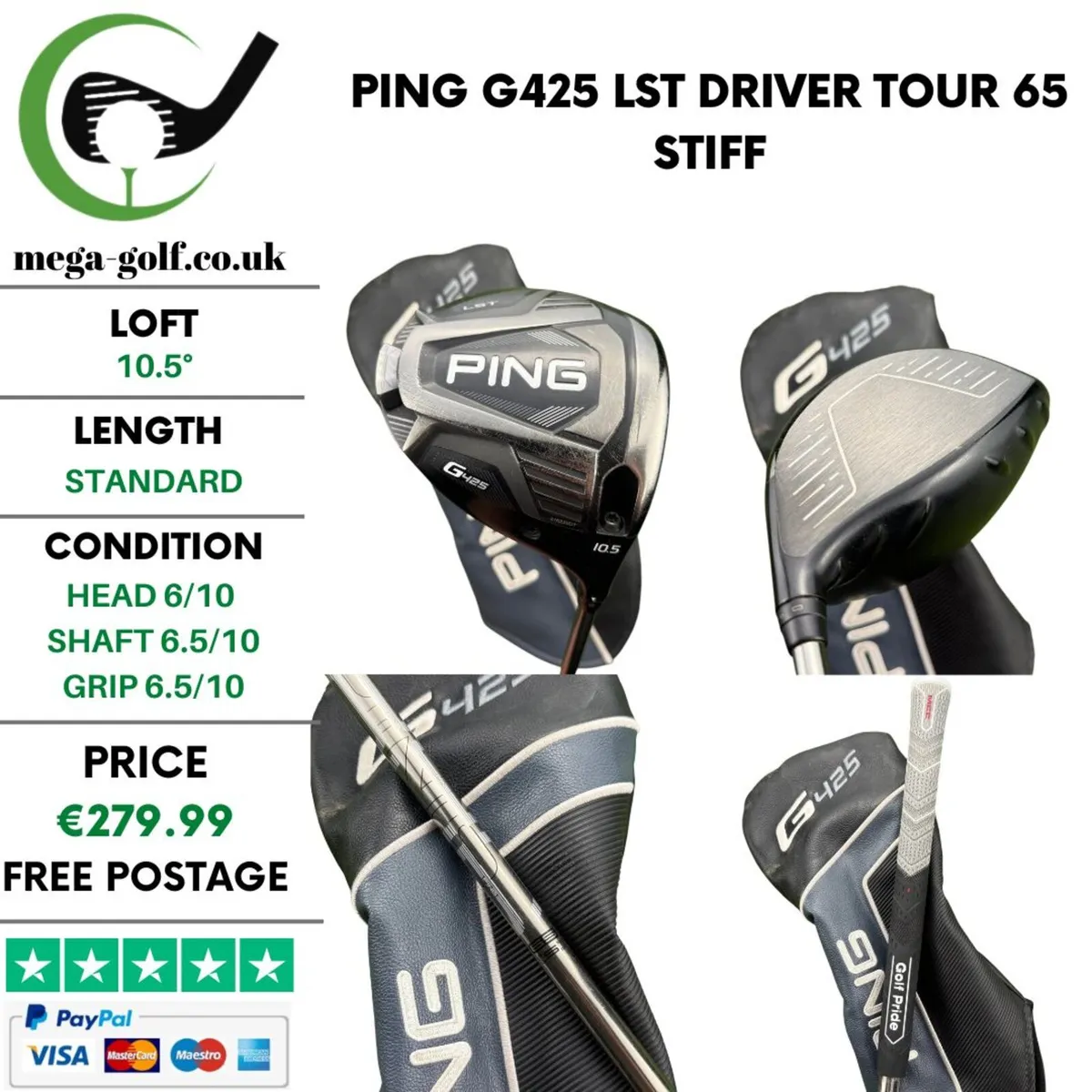Ping G425 LST Driver / 10.5° / Tour 65 Stiff - Image 1