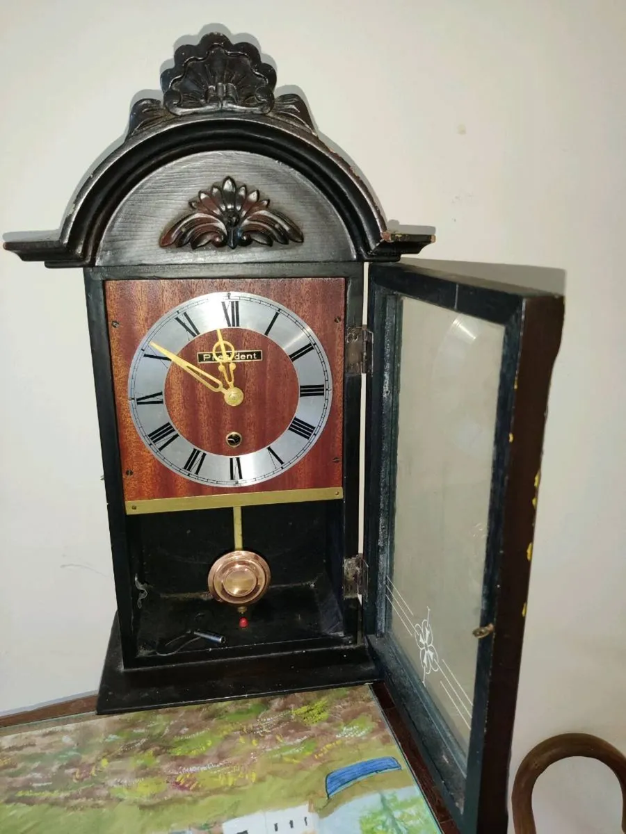 EDWARDIAN MAHOGANY WALL CLOCK, Working Perfect ! - Image 1