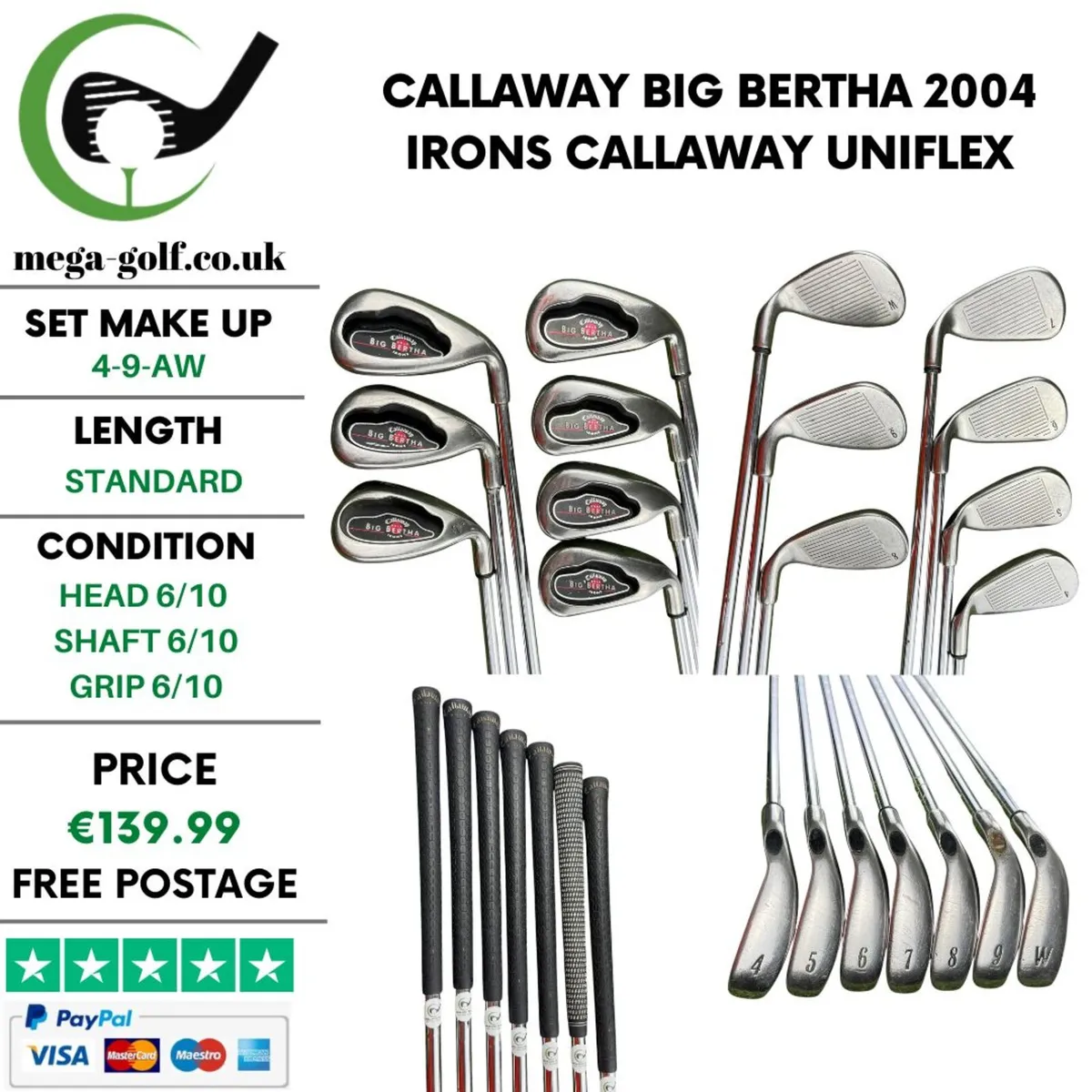 Callaway Big Bertha 2004 Irons / 4-9-Aw / Uniflex - Image 1