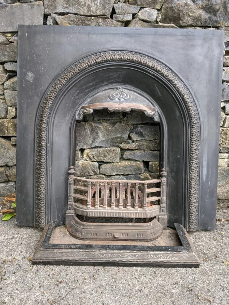 Ornate cast iron fireplace - Image 1