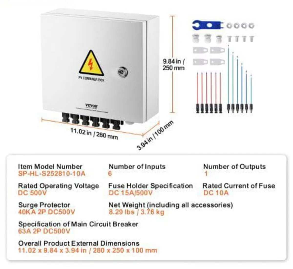 PV Combiner Box, 6 String, Solar Combiner Box with - Image 4