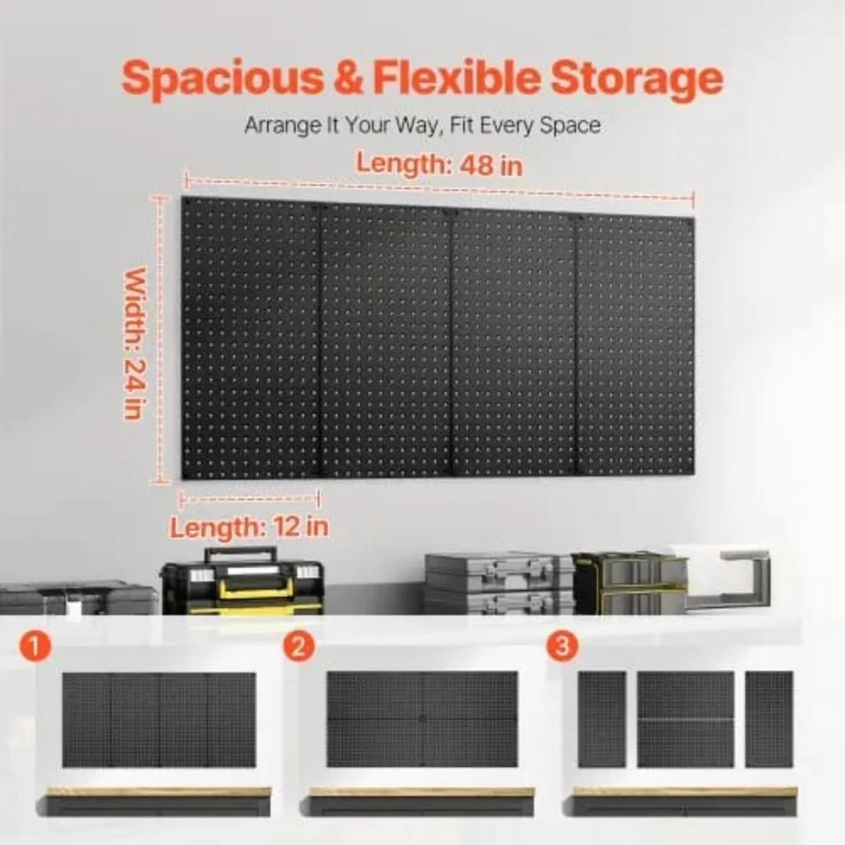 Metal Pegboard Panels, 24" x 12" Pegboard, 4 Panel - Image 4