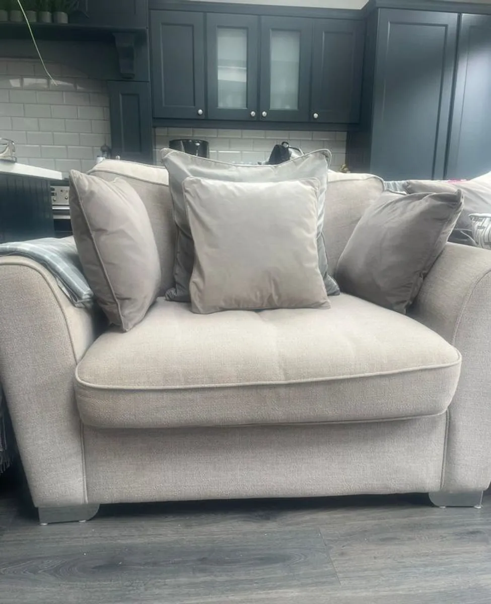 Grey Corner Sofa and Chair - Image 2