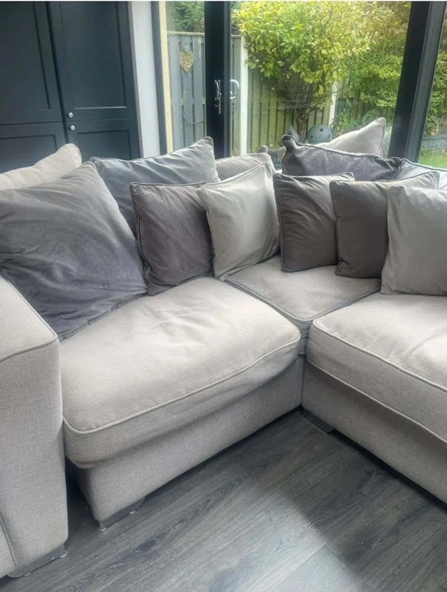 Grey Corner Sofa and Chair - Image 3