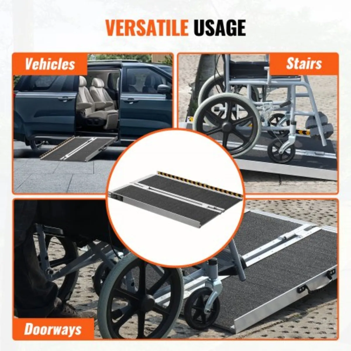 Portable Wheelchair Ramp, 61 cm 362.9 kg Capacity, - Image 2