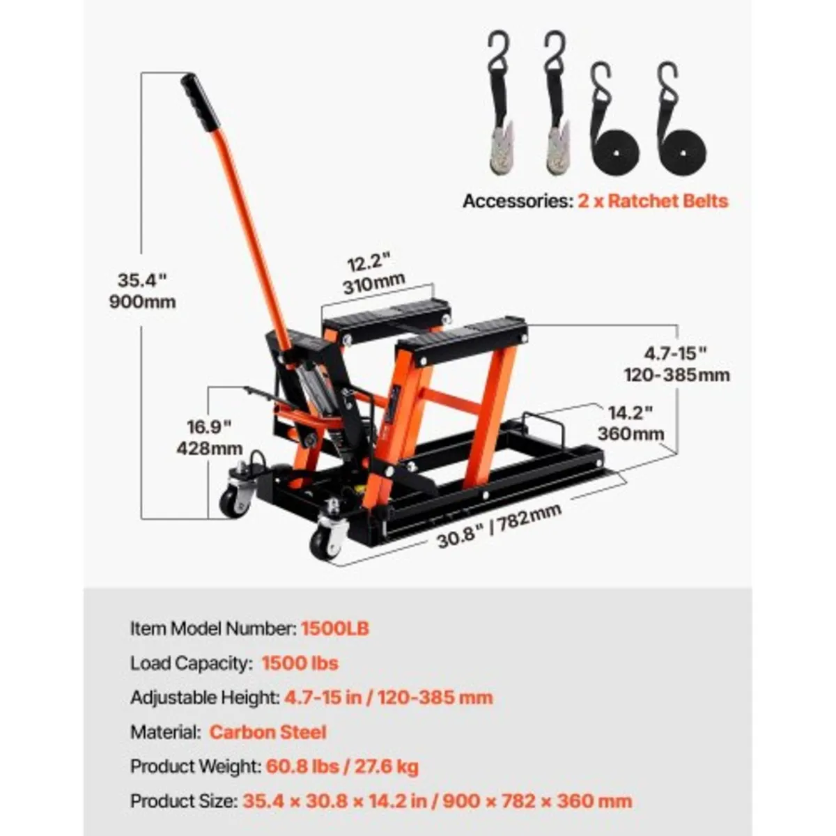 Motorcycle Hydraulic Pump Jack 680.4 kg ATV Dirt B - Image 3