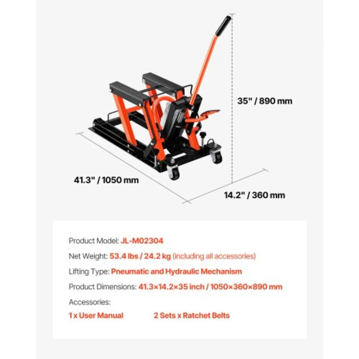 Motorcycle Lift, 1500lbs Weight Capacity, Hydrauli - Image 2