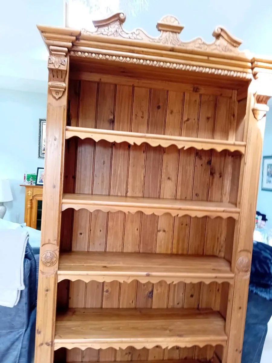 TALL SOLID WOOD BOOK CASE. /   CABINET - Image 2