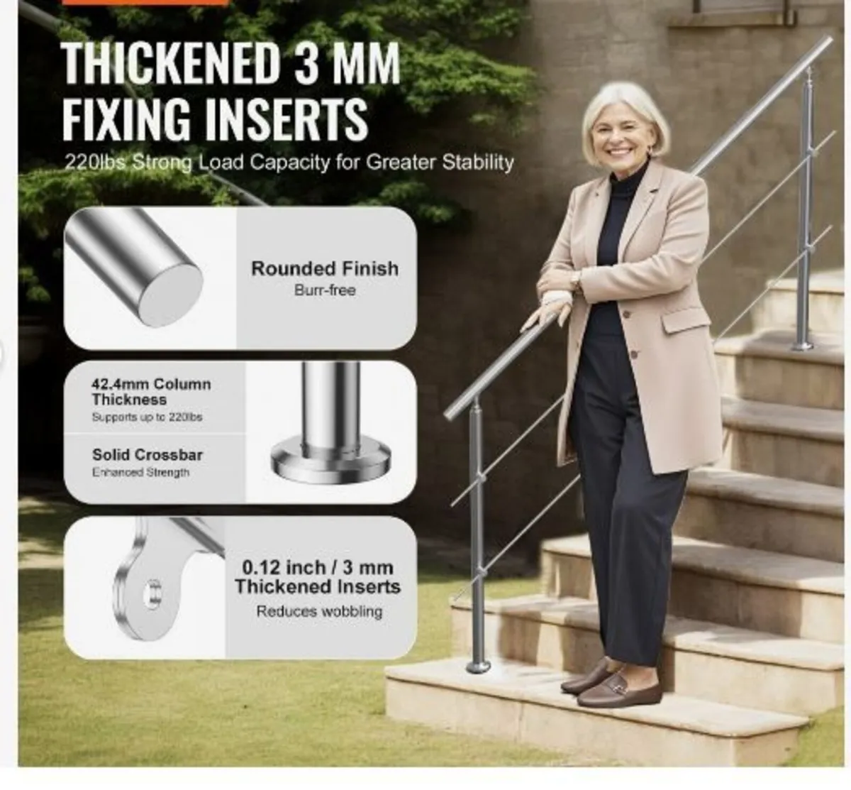 180.1 cm Handrails for Outdoor - Image 3