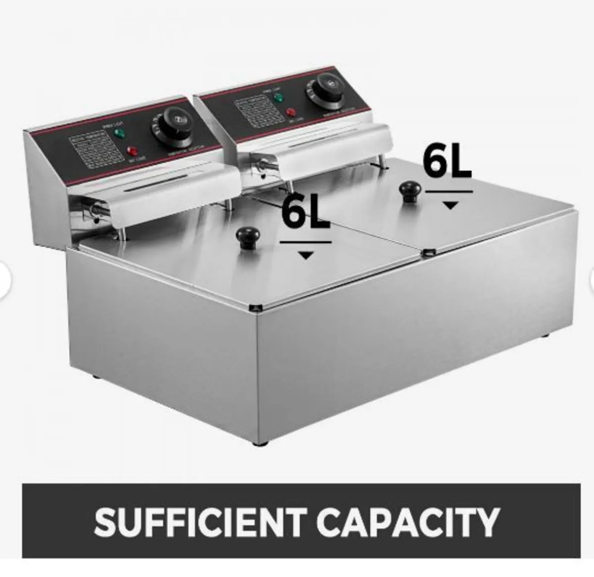 Double Deep Fat Fryer Large 5000W - Image 2
