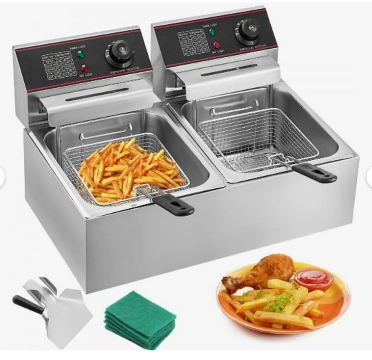 Double Deep Fat Fryer Large 5000W - Image 3