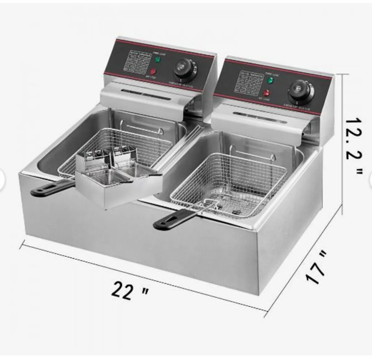 Double Deep Fat Fryer Large 5000W - Image 4