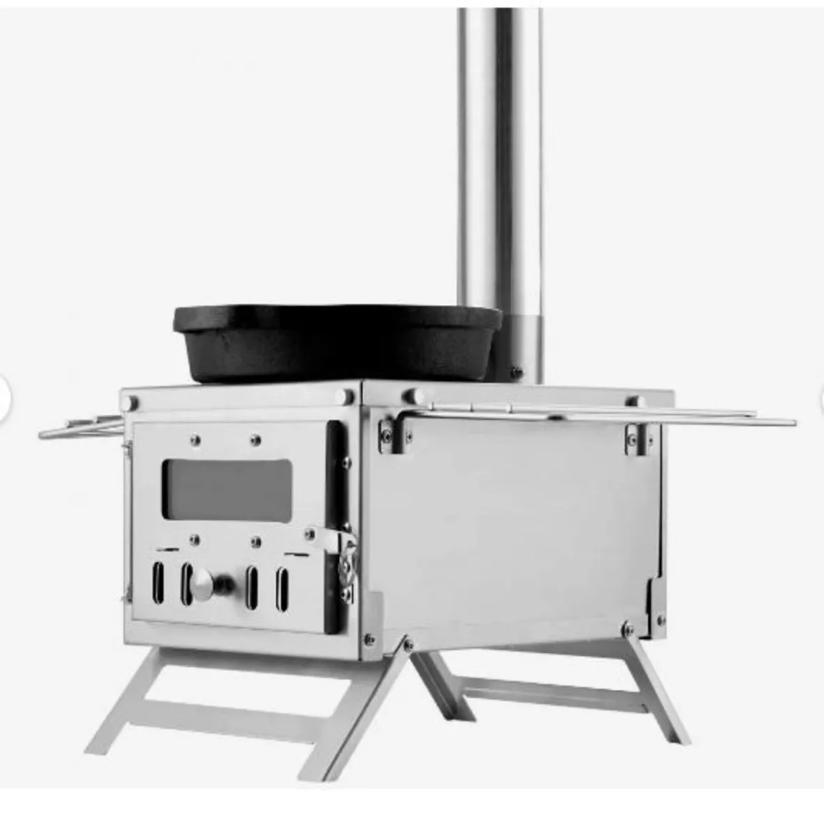 Wood Stove, 203.20 cm, Stainless Steel - Image 4