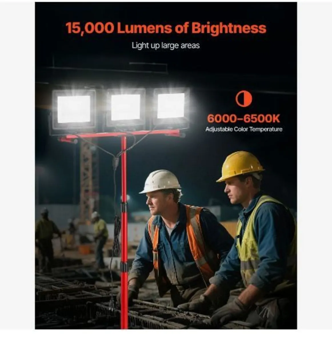 LED Work Light with Stand, 15000 Lumens - Image 2