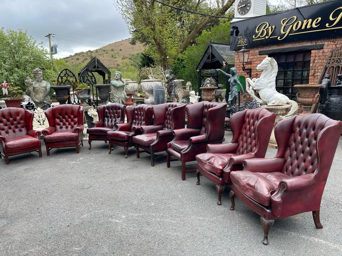 Antique chesterfield sofas & chairs - Image 1
