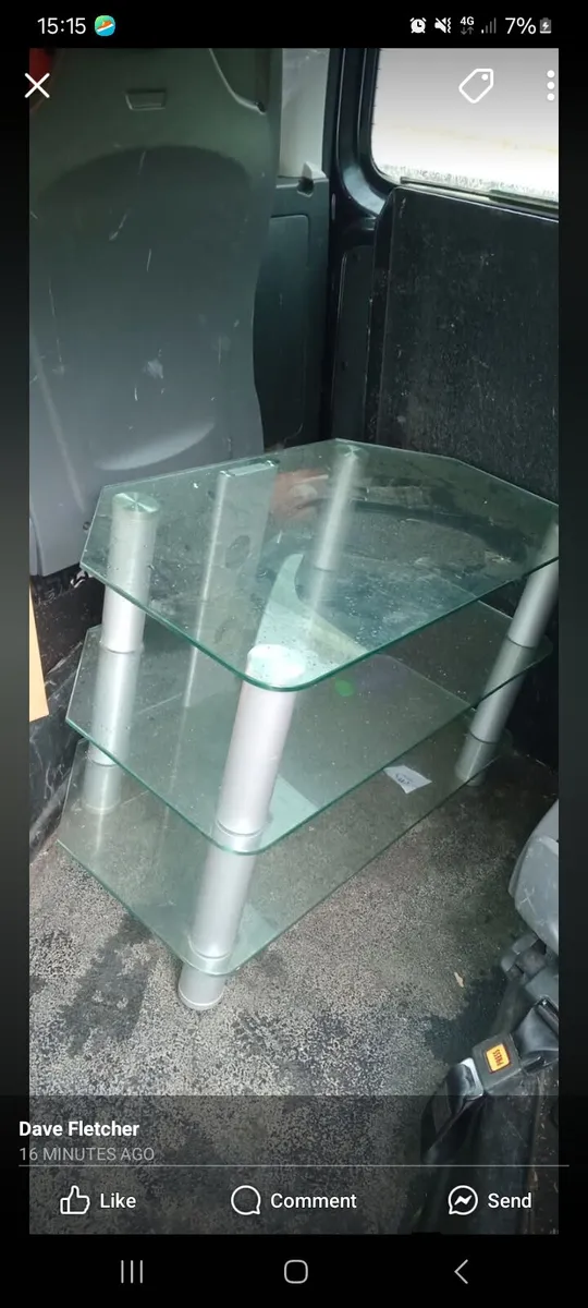 Glass tv stand