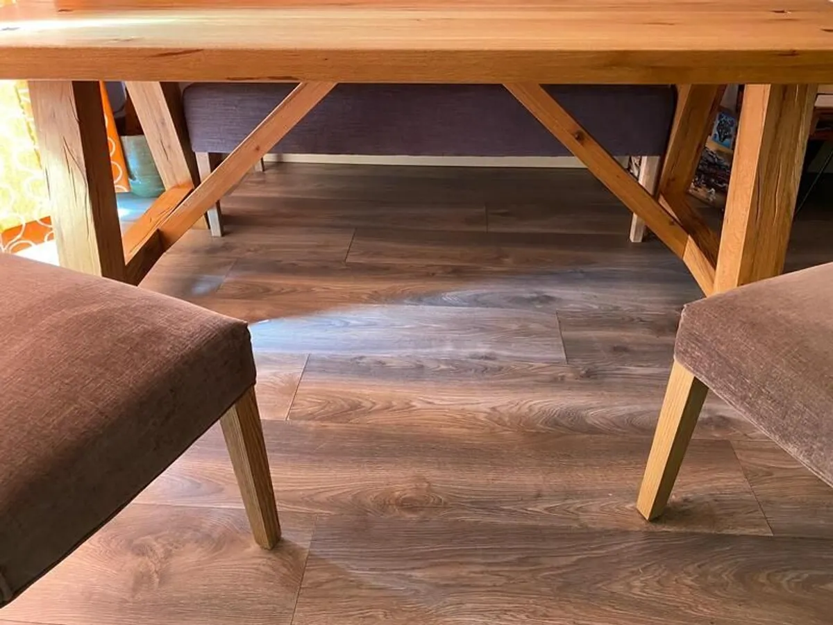 Dining table and chairs/bench - Image 2