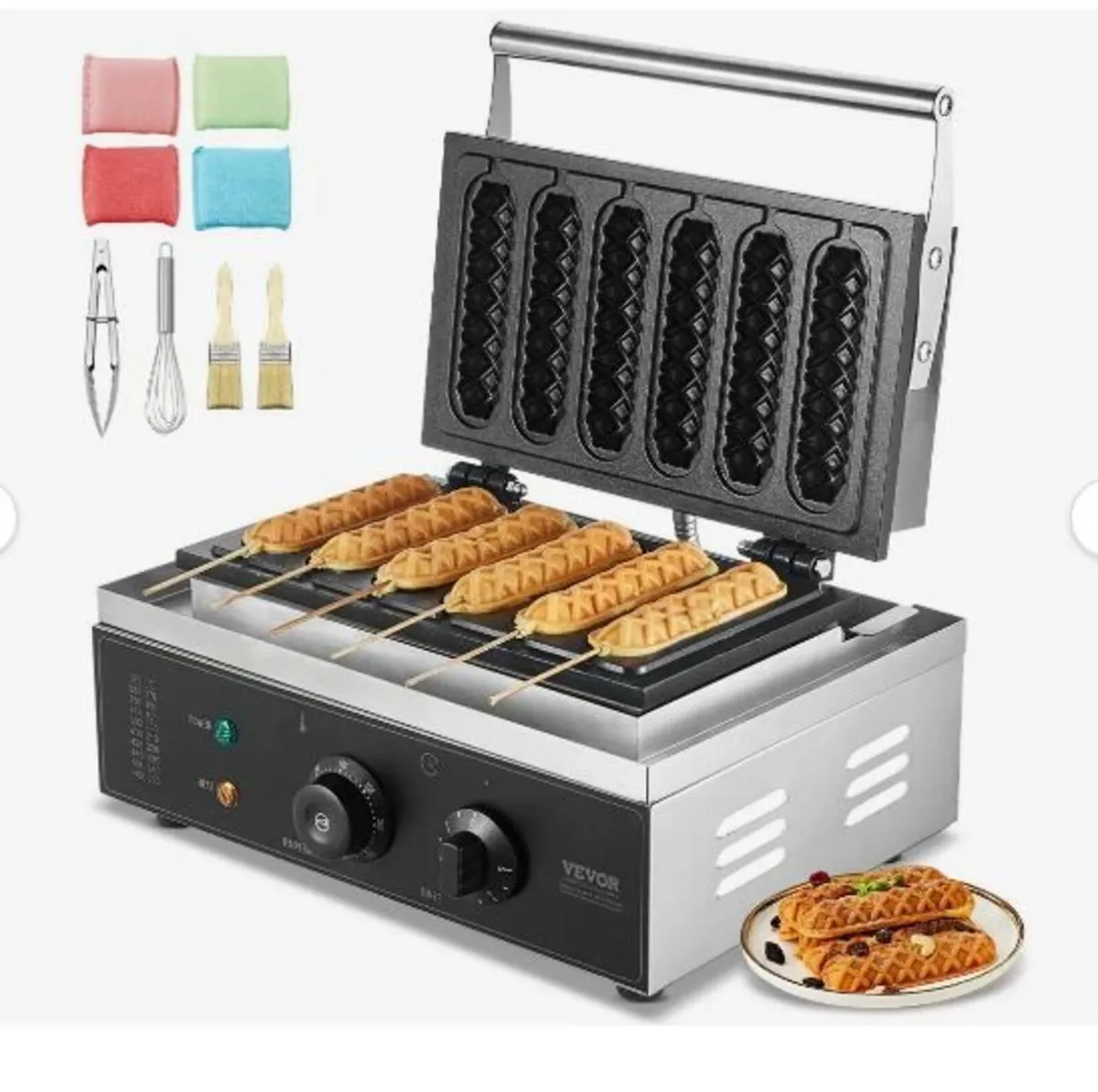Commercial Waffle Stick Maker, 6PCS 1500W - Image 1