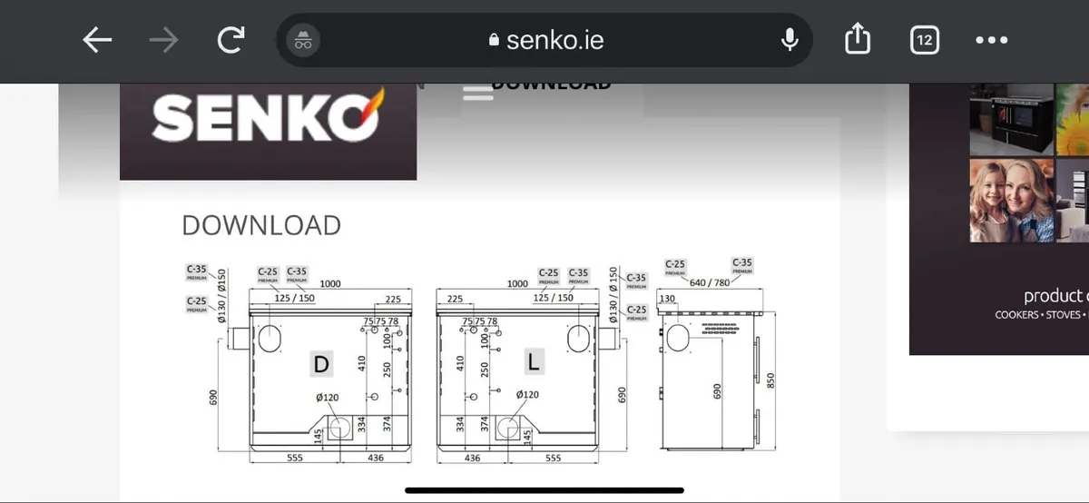 "SENKO" Solid Fuel Range Cookers 25kW or 35 kW - Image 3