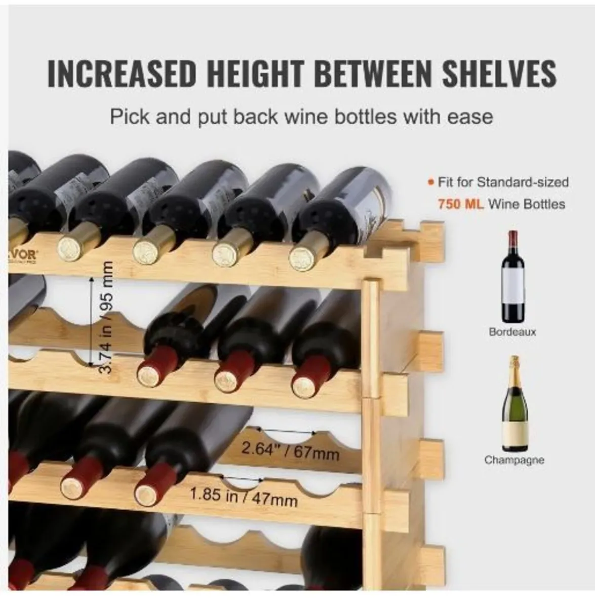 72 Bottle Stackable Modular Wine Rack - Image 4