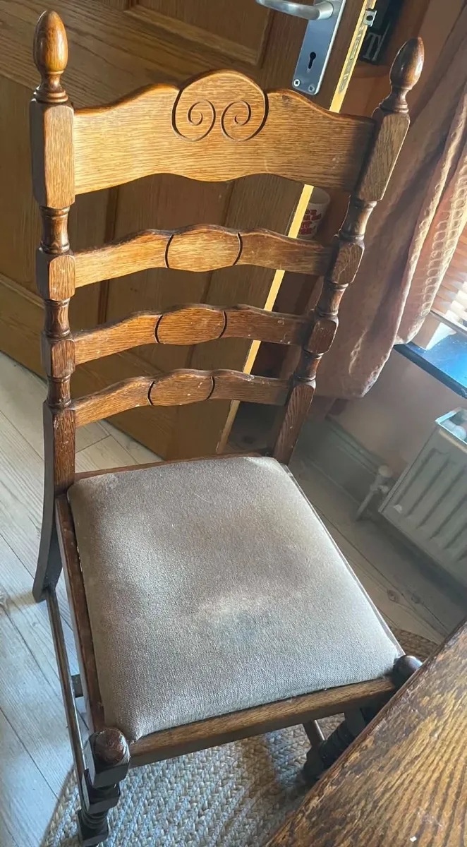 antique 4 chair s and table - Image 2
