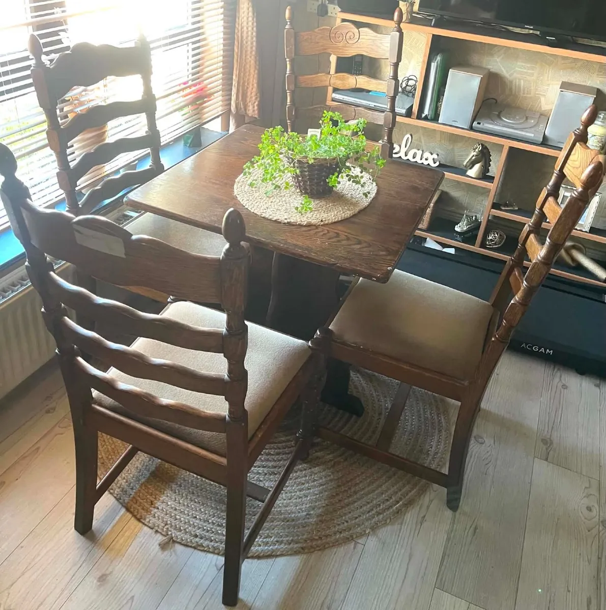 antique 4 chair s and table - Image 1