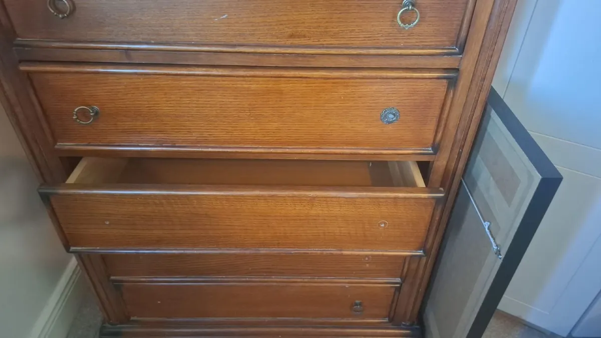 Solid Oak Tallboy Chest of Drawers – 7 Drawer Unit - Image 2