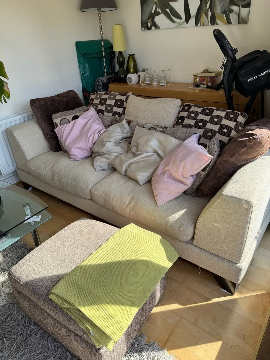 Beautiful & Super Comfortable Beige Sofa - Image 2