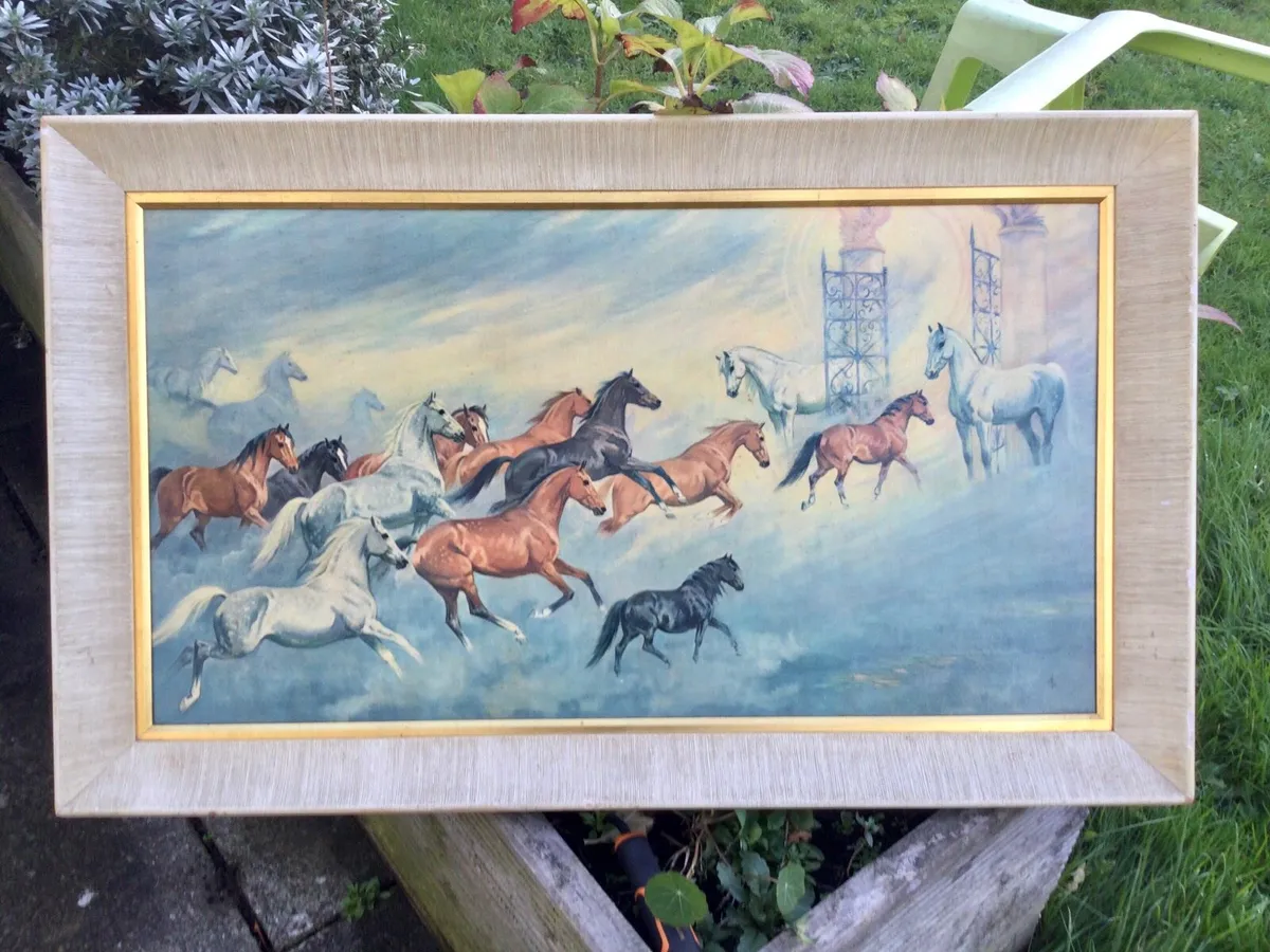 Large Framed Galloping Horses Print - Image 2