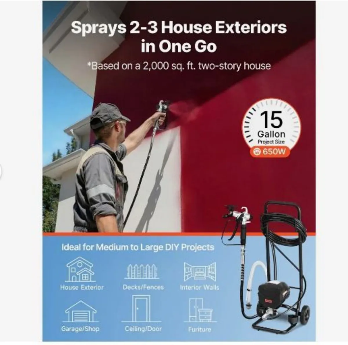 Stand Airless Paint Sprayer, 650W - Image 3