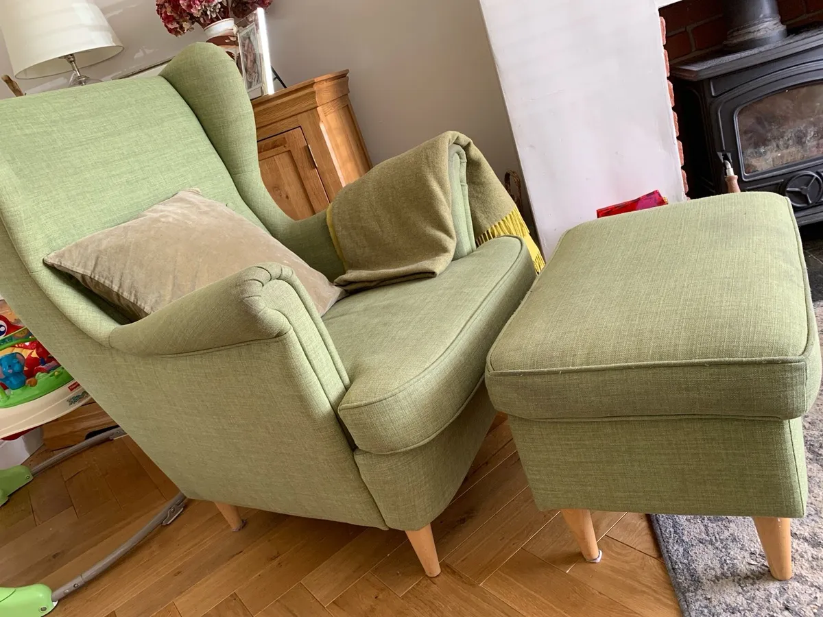 IKEA armchair and foot stool - Image 2