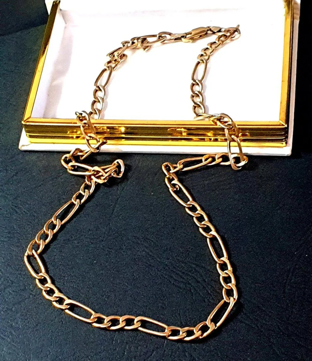 Vintage 9ct Gold 20" Figaro Chain - Image 1