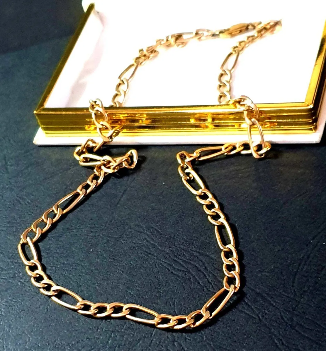 Vintage 9ct Gold 20" Figaro Chain - Image 2