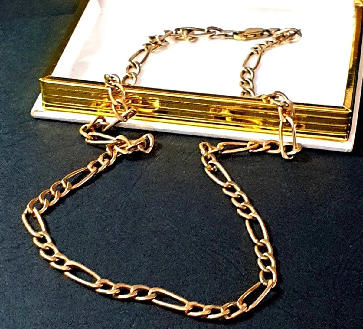 Vintage 9ct Gold 20" Figaro Chain - Image 3