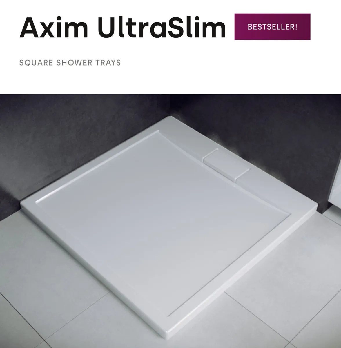 Slim shower tray white 90x90 - Image 2