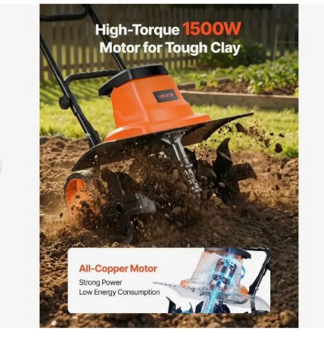 Corded Electric Tiller, 45cm - Image 3