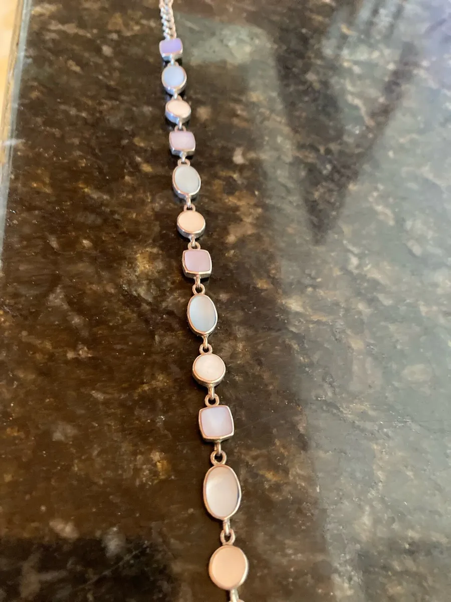 Sterling Silver bracelet with mother of pearl - Image 1