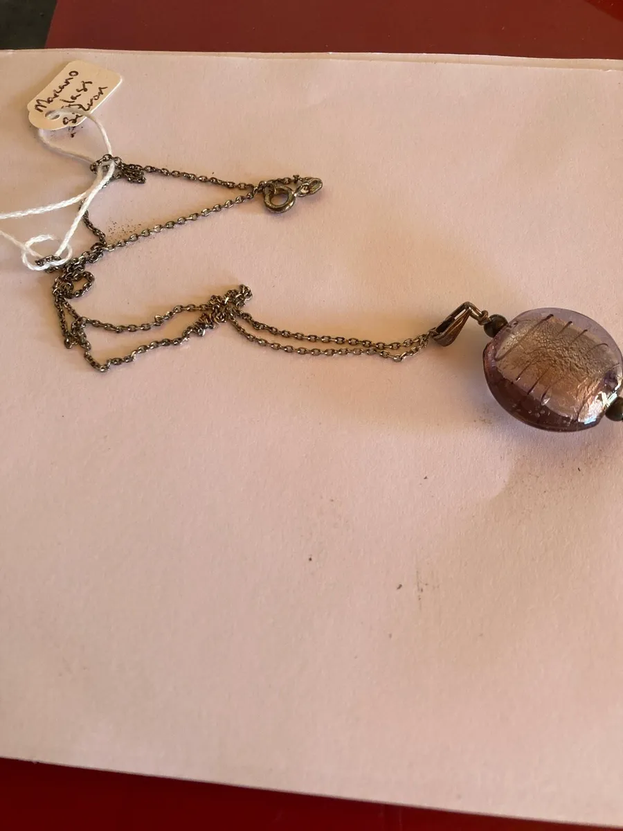 Sterling Silver Murano glass pendant & chain - Image 1