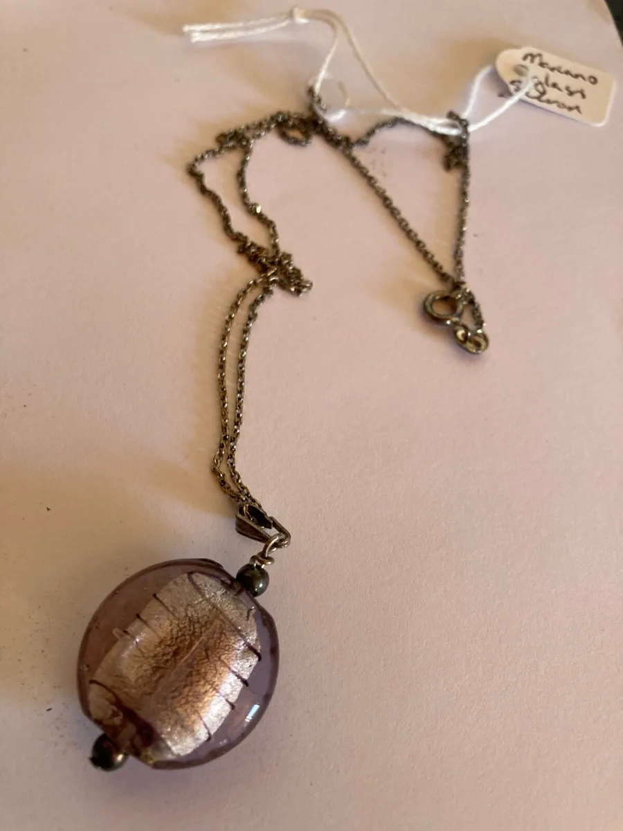 Sterling Silver Murano glass pendant & chain - Image 2