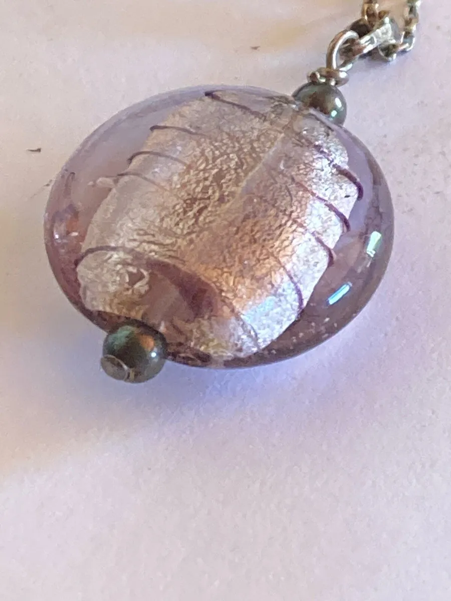 Sterling Silver Murano glass pendant & chain - Image 3