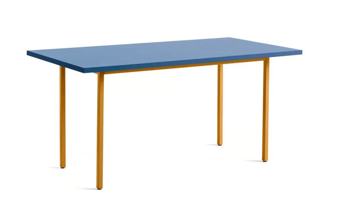 Dinner Table- Two-Colour 160 x 82 cm, ochre - blue - Image 2