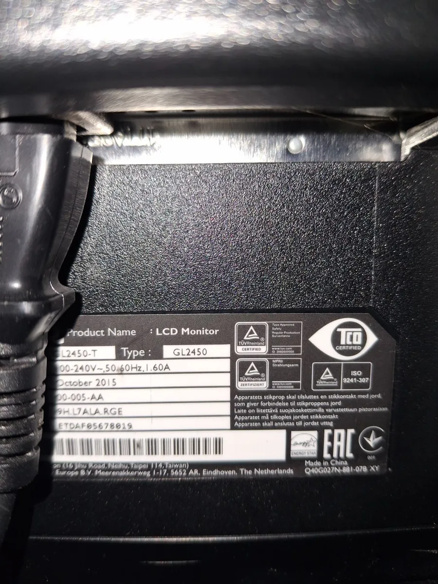 BenQ GL2450-T Monitor & headset - Image 4