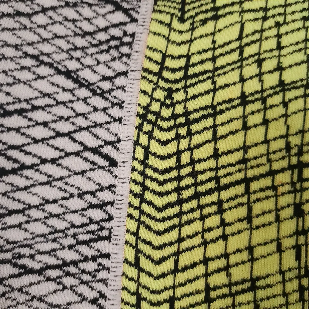 Kenzo Neon Yellow Lime Geometric Mini Skirt M - Image 4