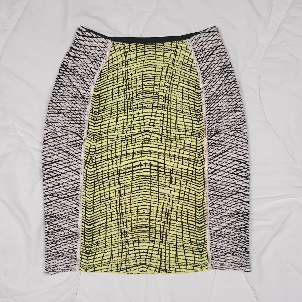 Kenzo Neon Yellow Lime Geometric Mini Skirt M - Image 1