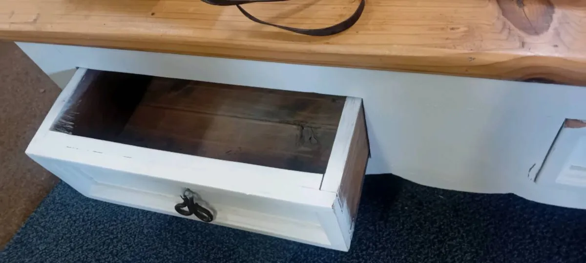Large Painted Pine Coffee Table With Drawers - Image 2