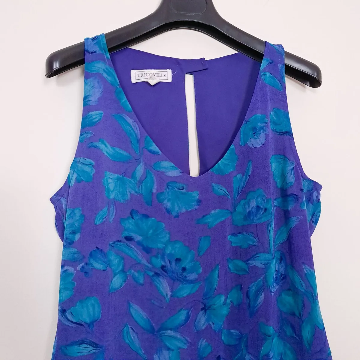 Tricoville Purple Blue Floral Midi Dress 10UK/38EU - Image 2