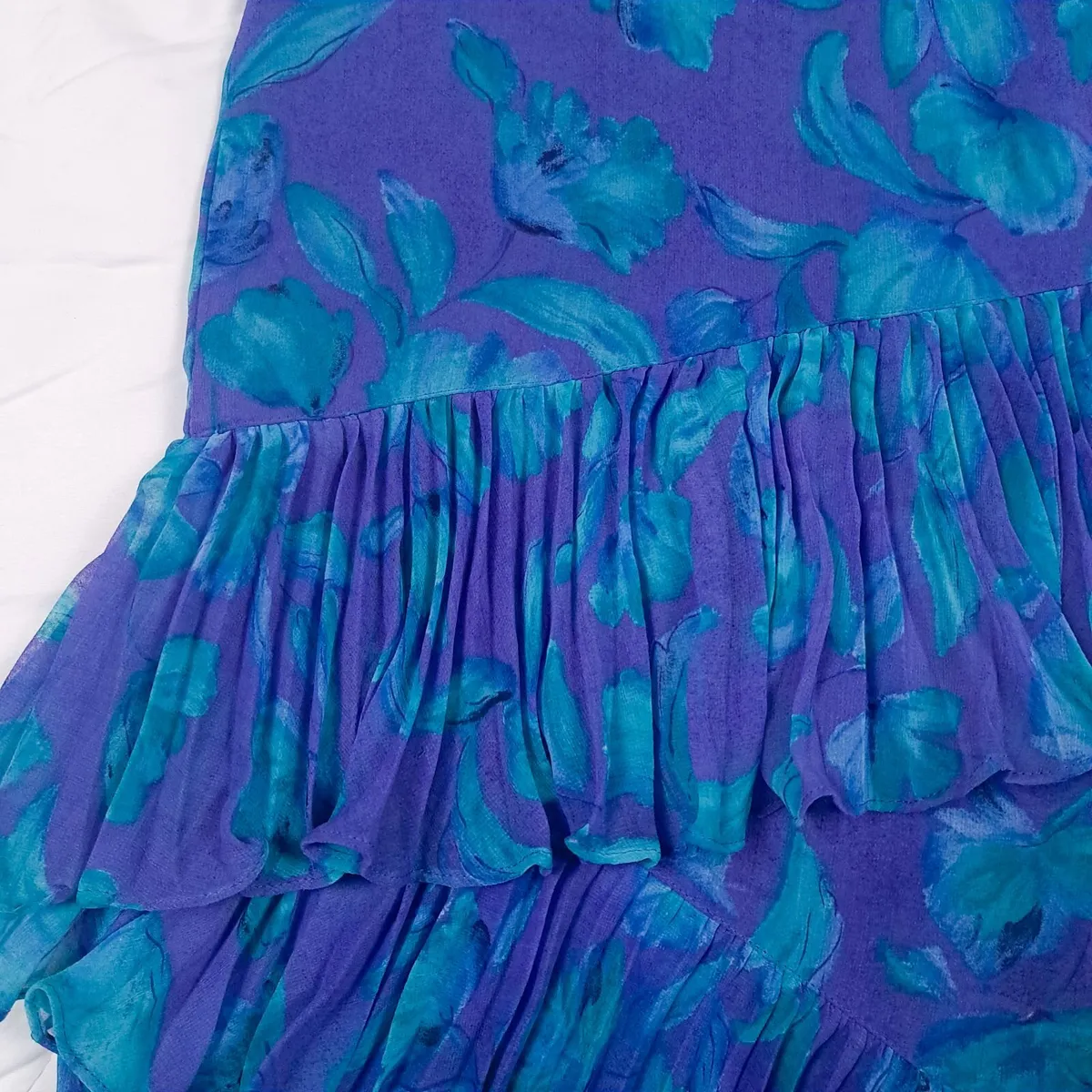 Tricoville Purple Blue Floral Midi Dress 10UK/38EU - Image 3